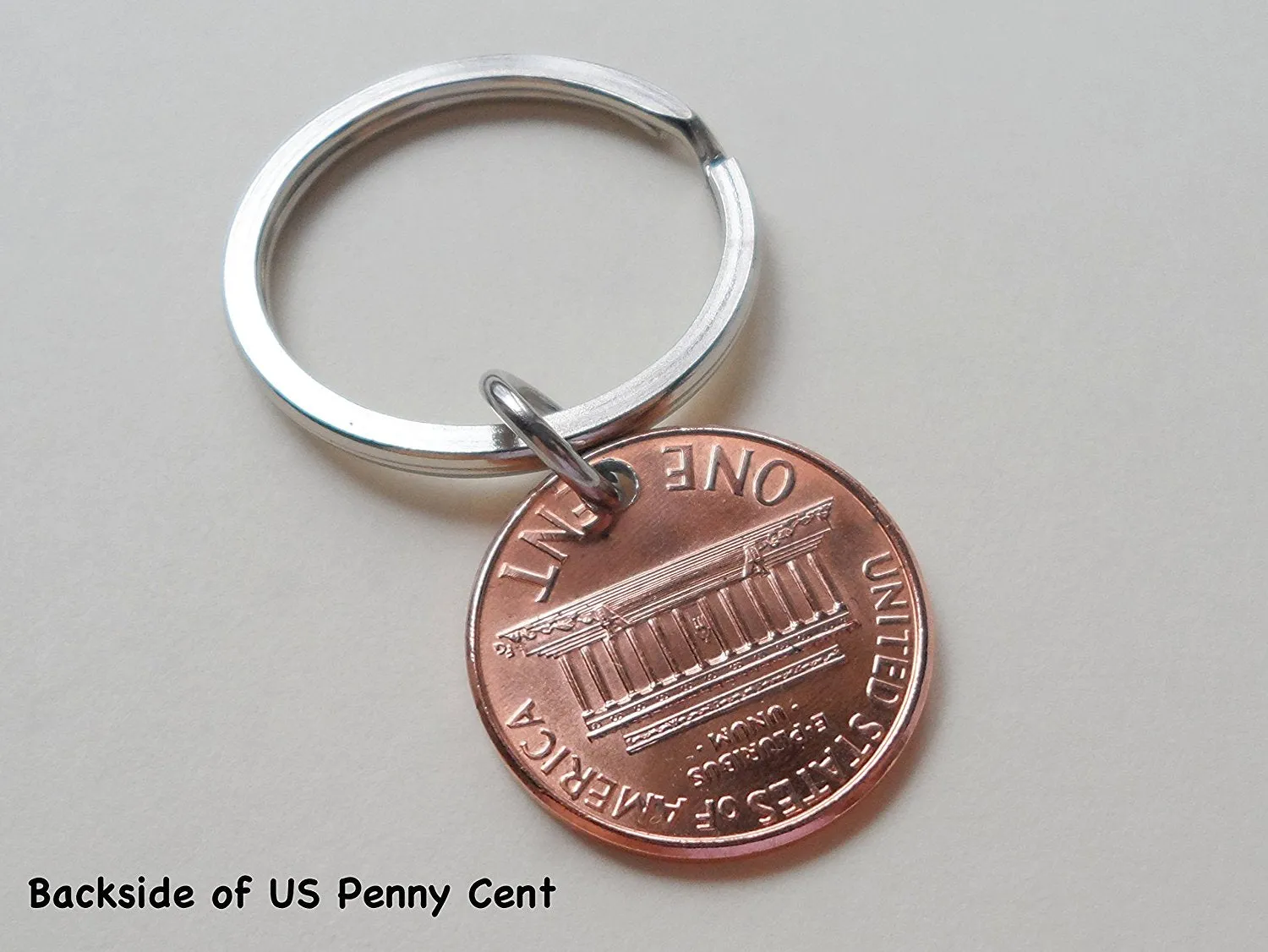 19 Year Anniversary Gift • Double Keychain Set 2006 Penny Keychains with Engraved Heart Around Year by Jewelry Everyday