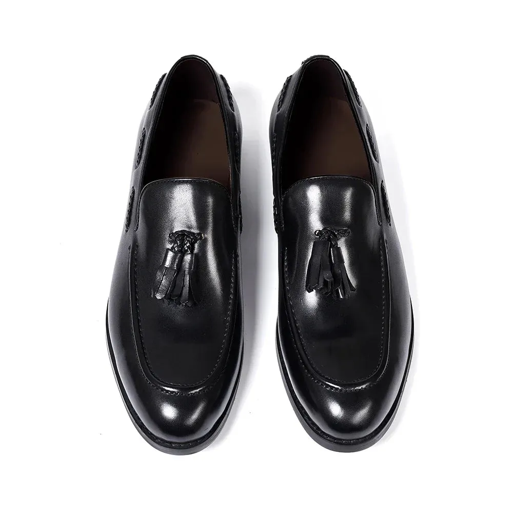 binfenxie  - Classic Men's Tassel Loafers Genuine Leather Handmade Slip on Daily Casual Shoes Comfortable Office Wedding Dress Shoes for Men