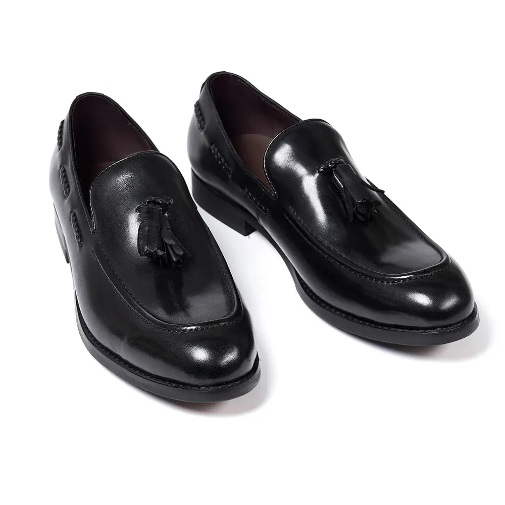 binfenxie  - Classic Men's Tassel Loafers Genuine Leather Handmade Slip on Daily Casual Shoes Comfortable Office Wedding Dress Shoes for Men