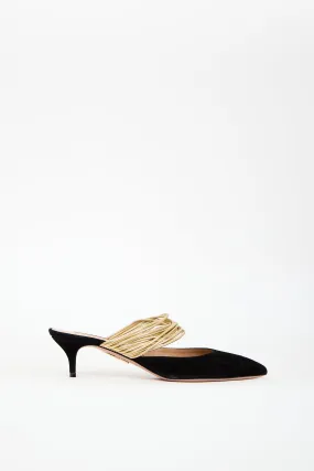 Black & Gold Suede Rendez Vous Heel