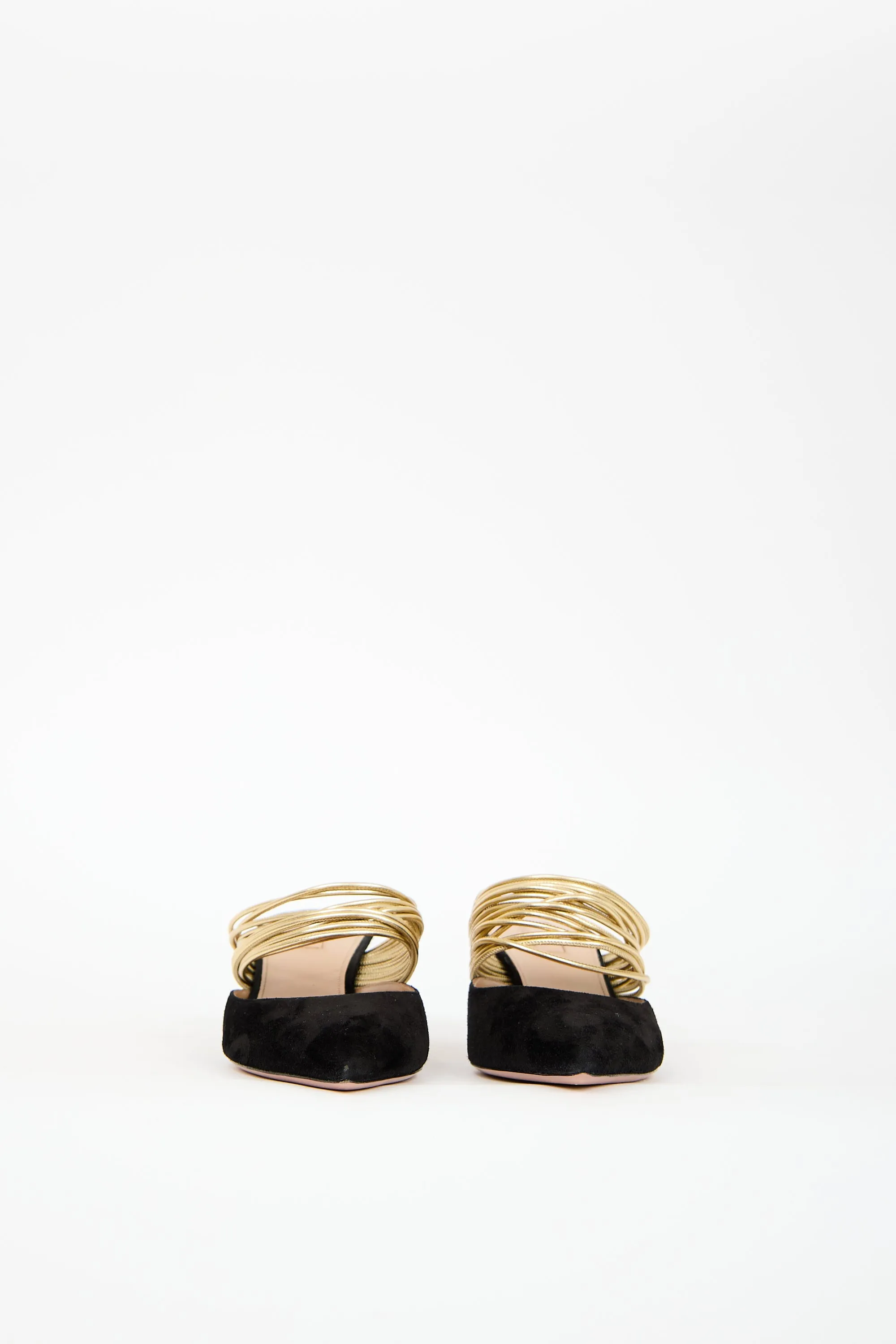 Black & Gold Suede Rendez Vous Heel