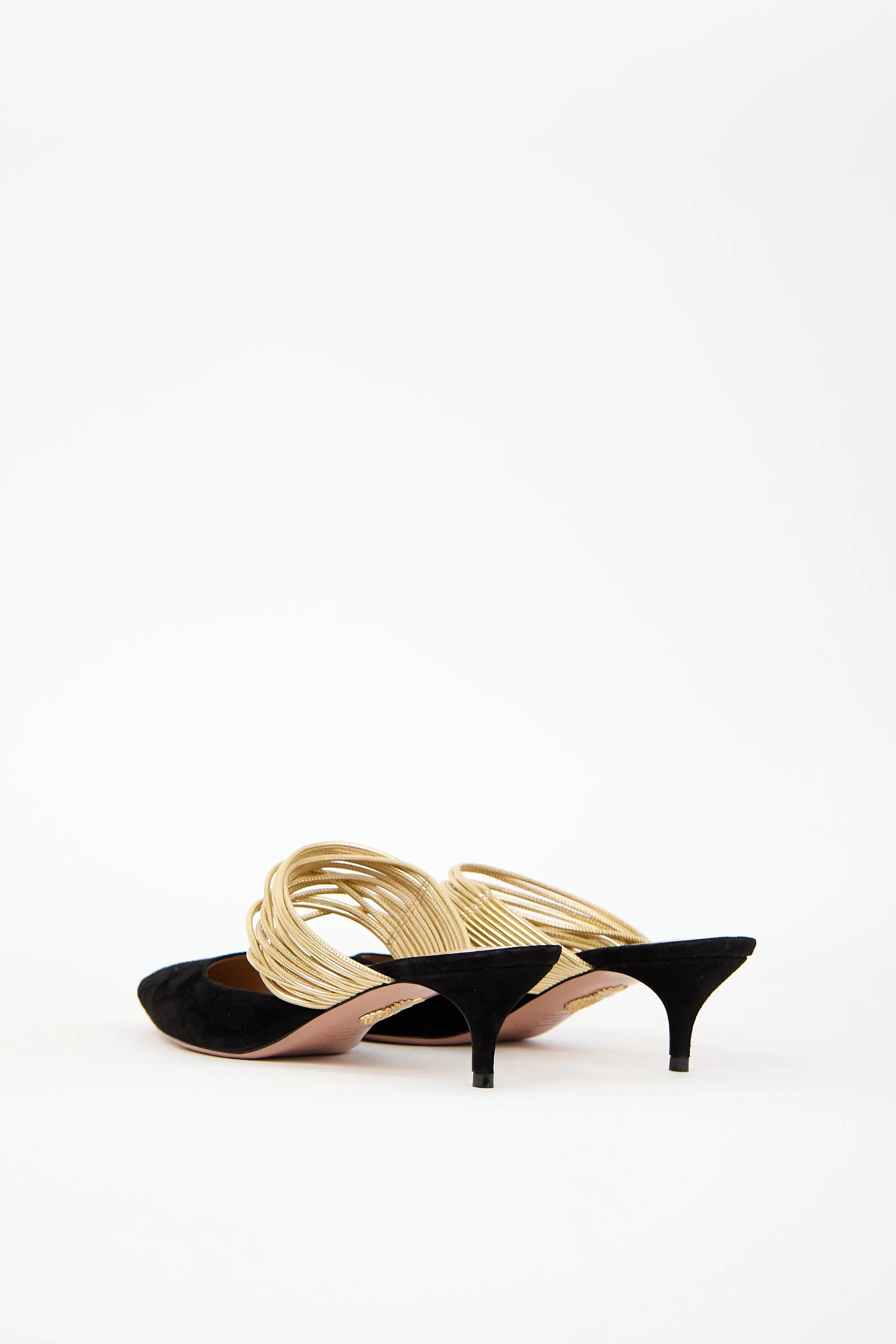 Black & Gold Suede Rendez Vous Heel