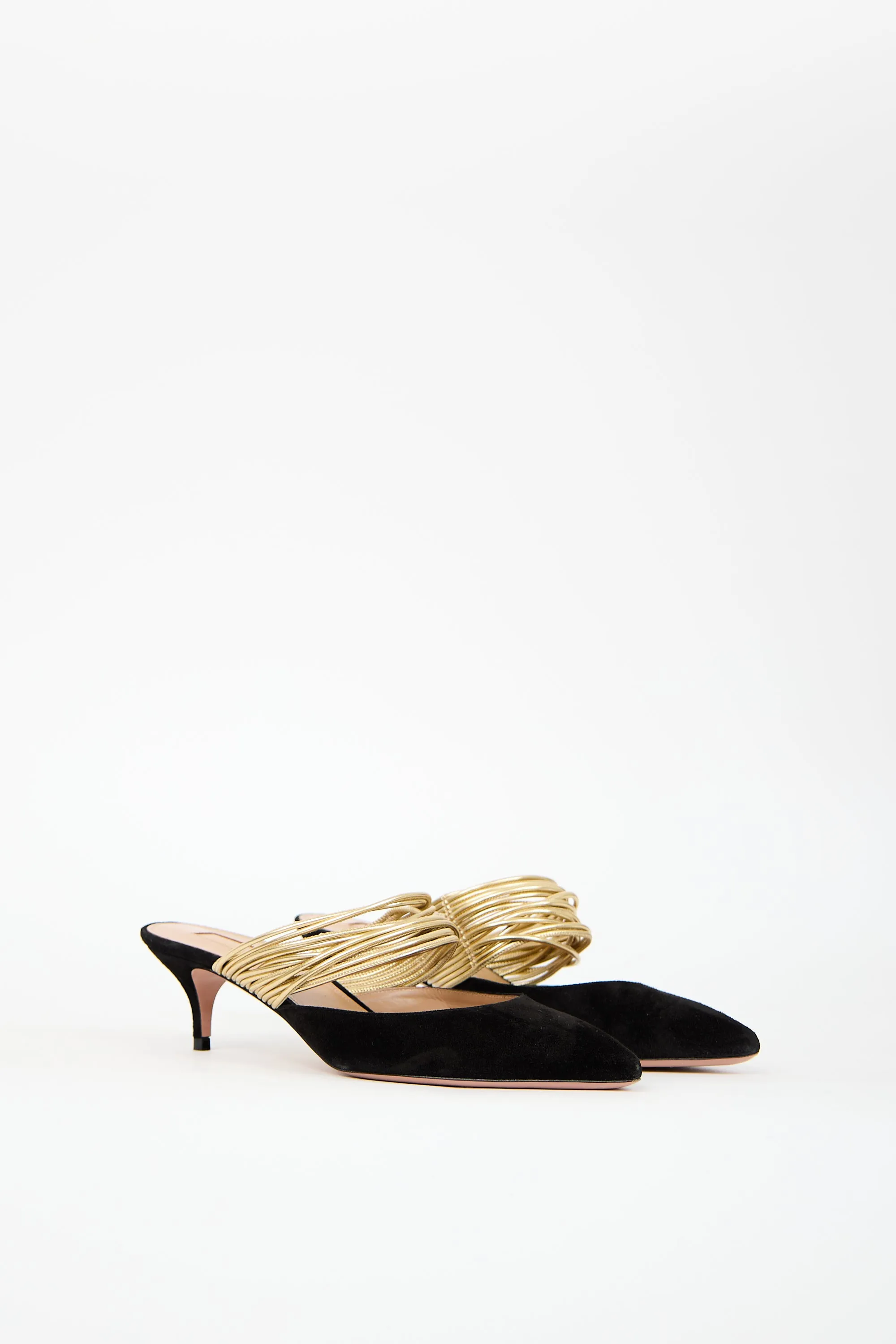 Black & Gold Suede Rendez Vous Heel