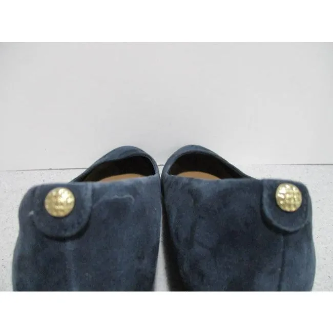 Clarks Slate Blue Suede Round Toe Wedge Pumps Size Us