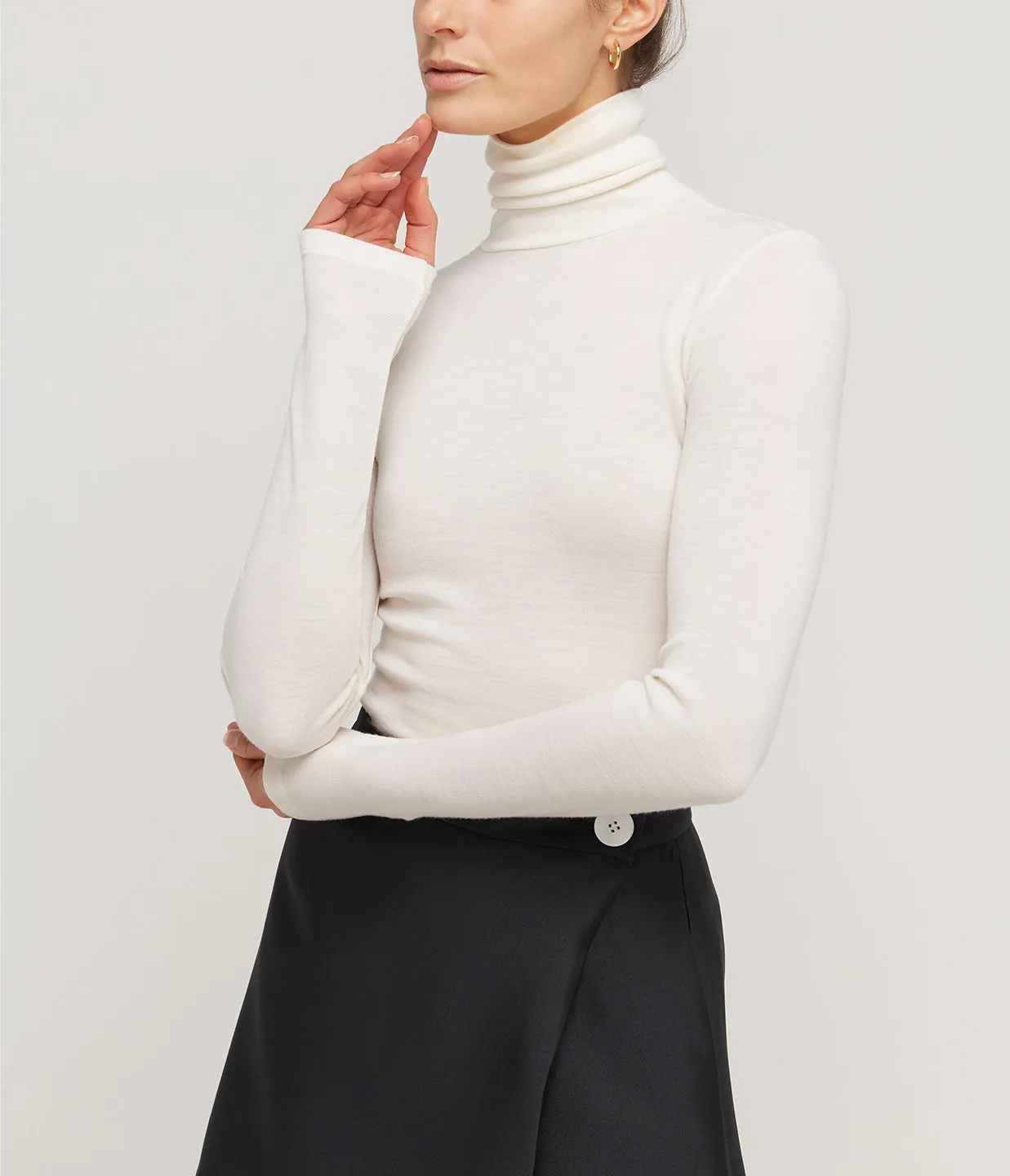 Clothilde Second Skin Turtleneck in Milk