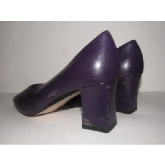 Fanfares Vintage Purple Leather Almond Toe Pump