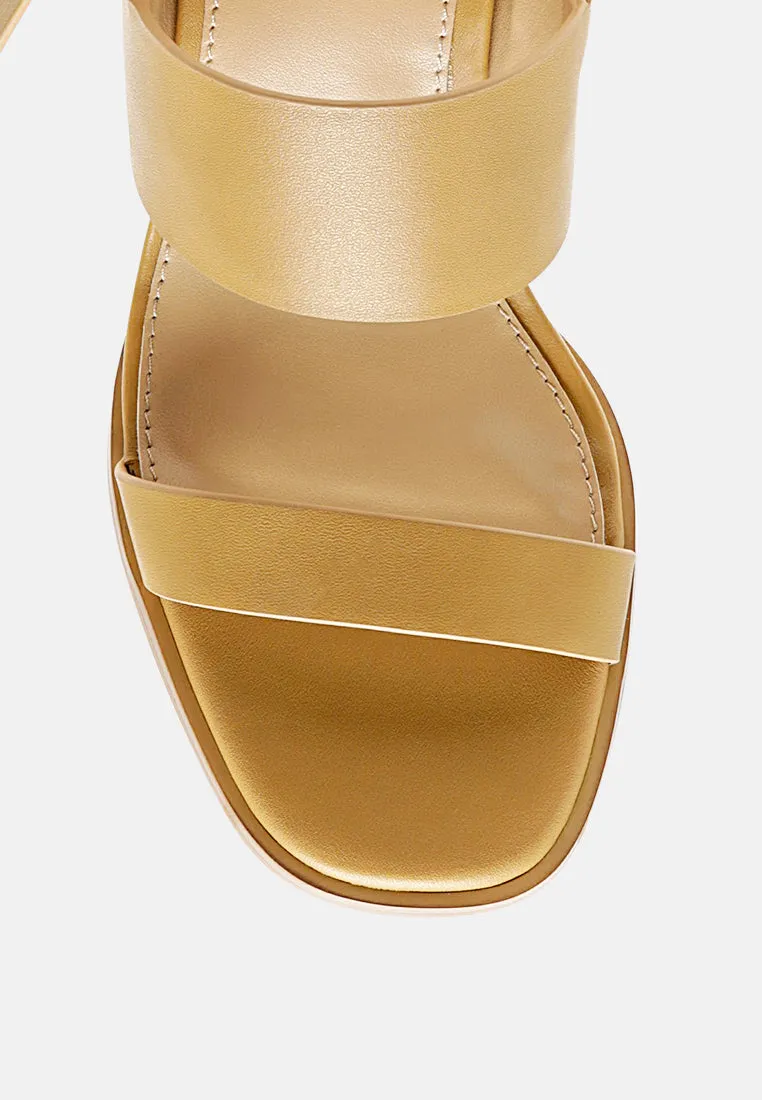 Gertude Slingback Block Heel Leather Sandal