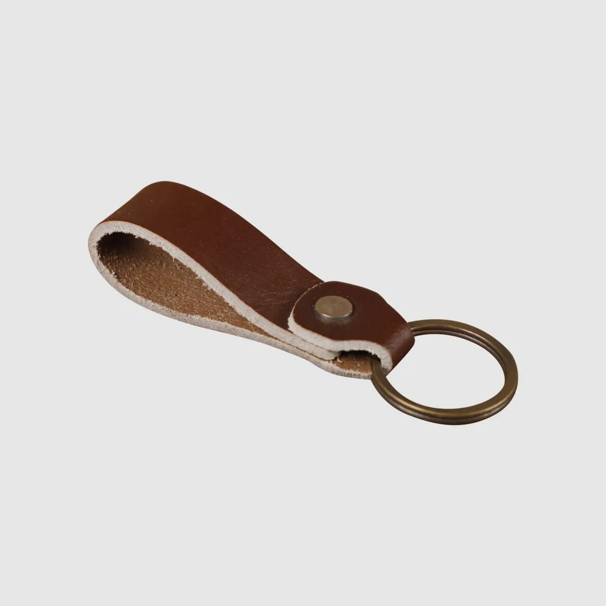Leather Keychain Sturdy Style- Olive Green