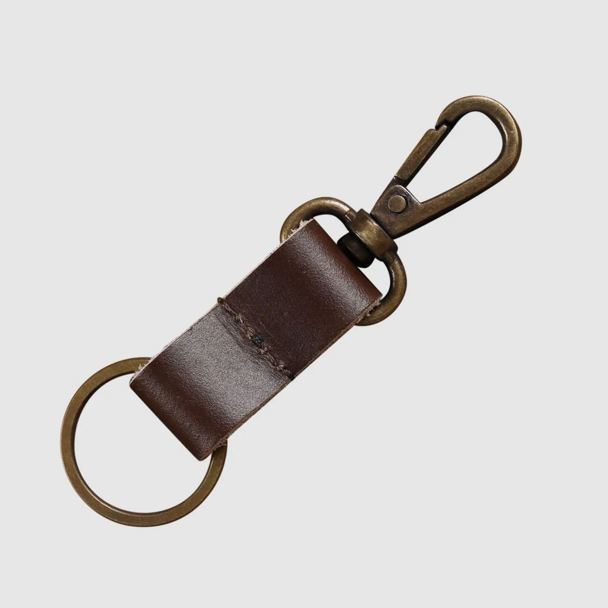 Leather Keychain Sturdy Style- Olive Green