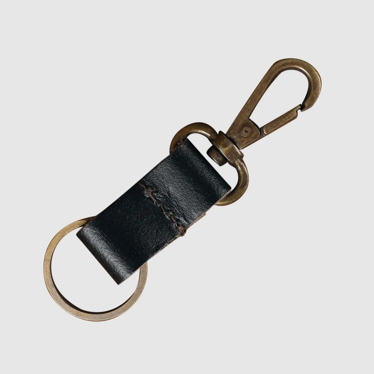 Leather Keychain Sturdy Style- Olive Green