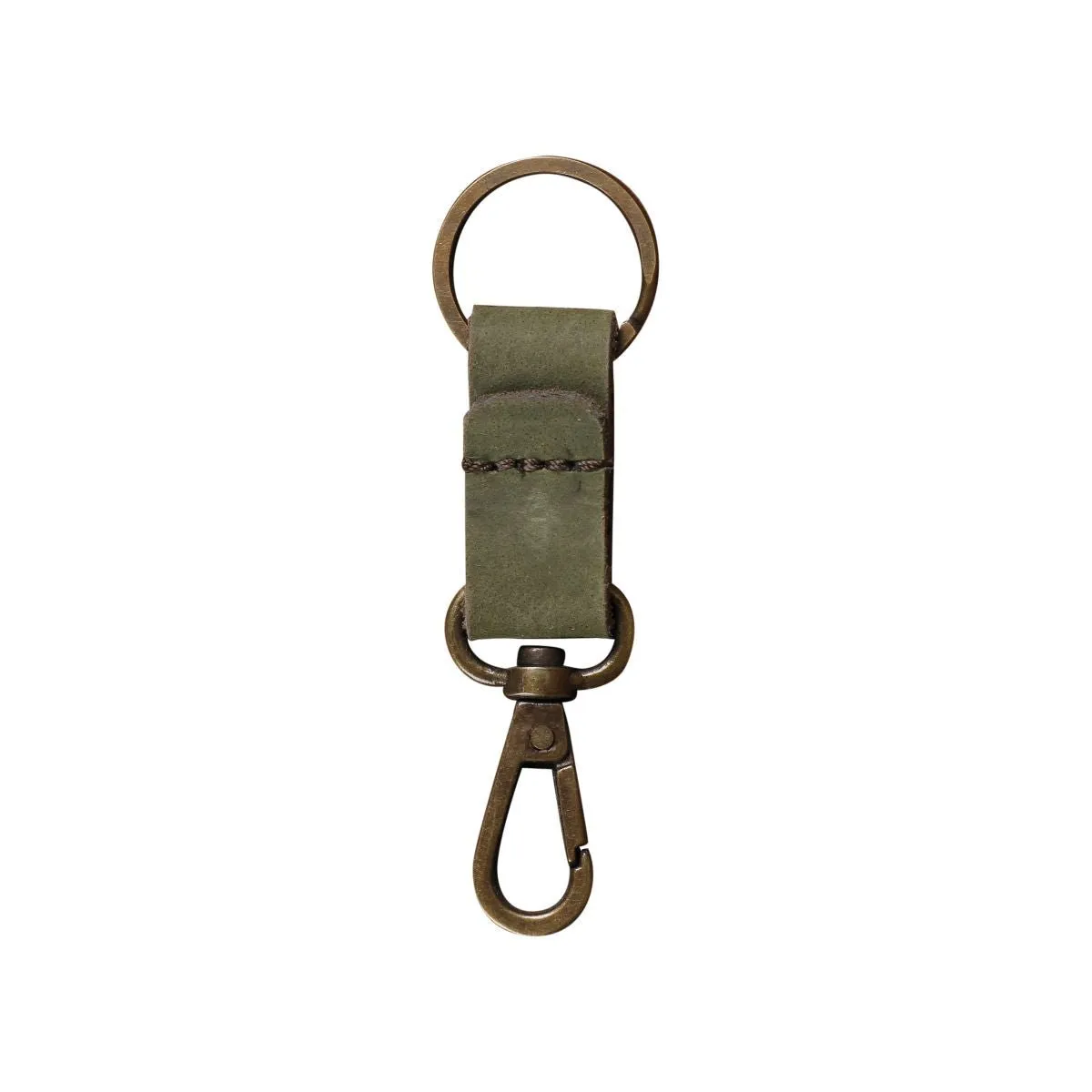 Leather Keychain Sturdy Style- Olive Green