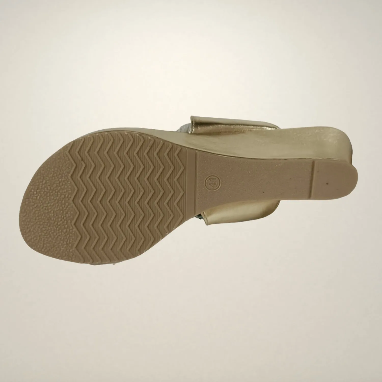 Light Gold Wedge Heel Kolhapuris For Women | Comfy Festive Wear | Hand Crafted