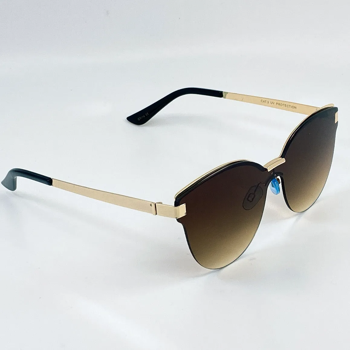 Penny Rimless Sleek Wayfarer Sunglasses