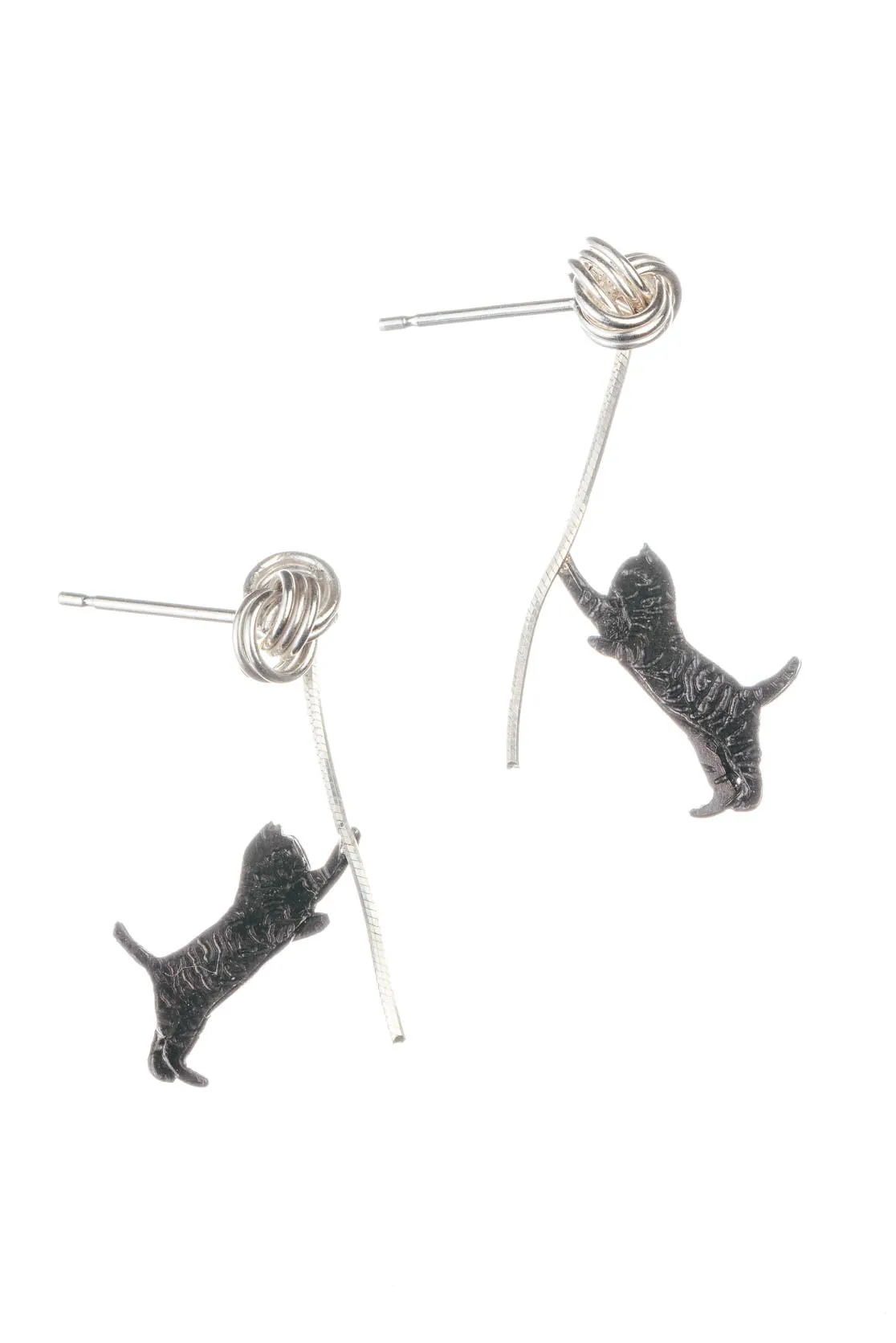 Playful Kitten Drop Earrings