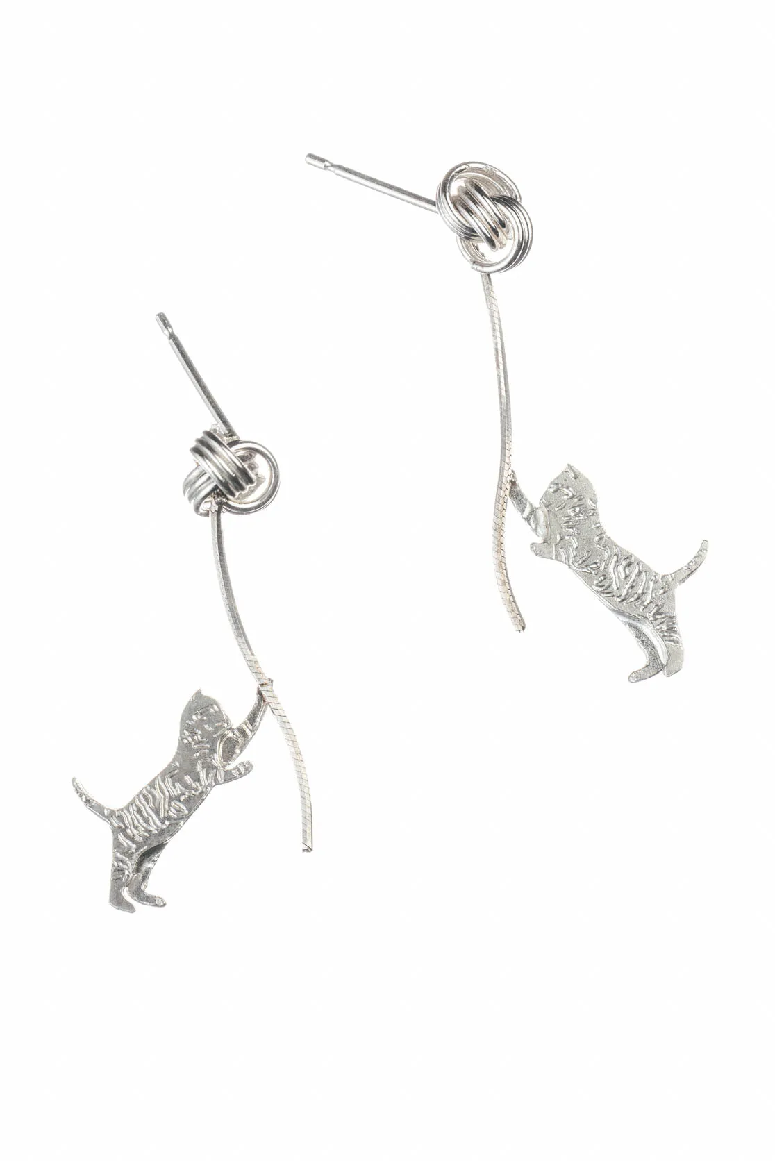 Playful Kitten Drop Earrings
