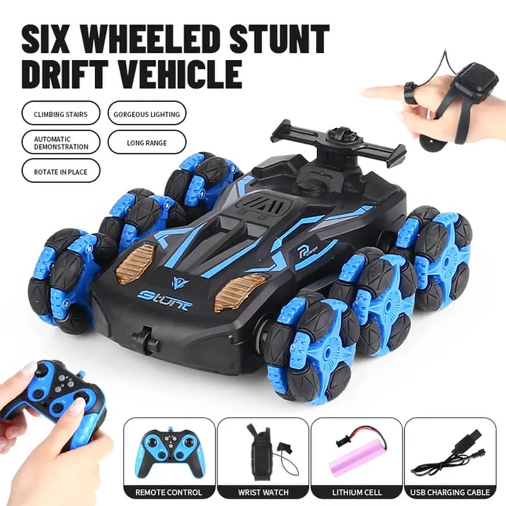 RC & WATCH CONTROL 6 ROUNDS MORPH STUNT CAR