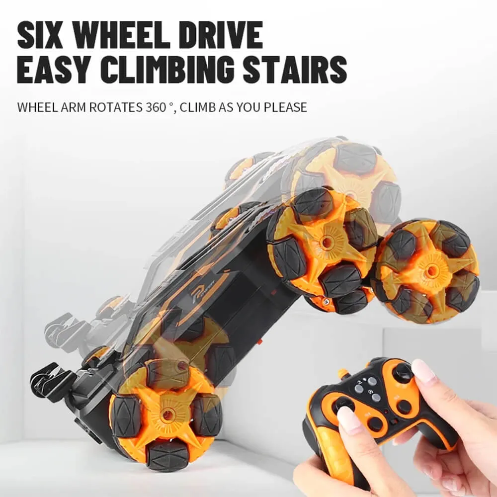 RC & WATCH CONTROL 6 ROUNDS MORPH STUNT CAR