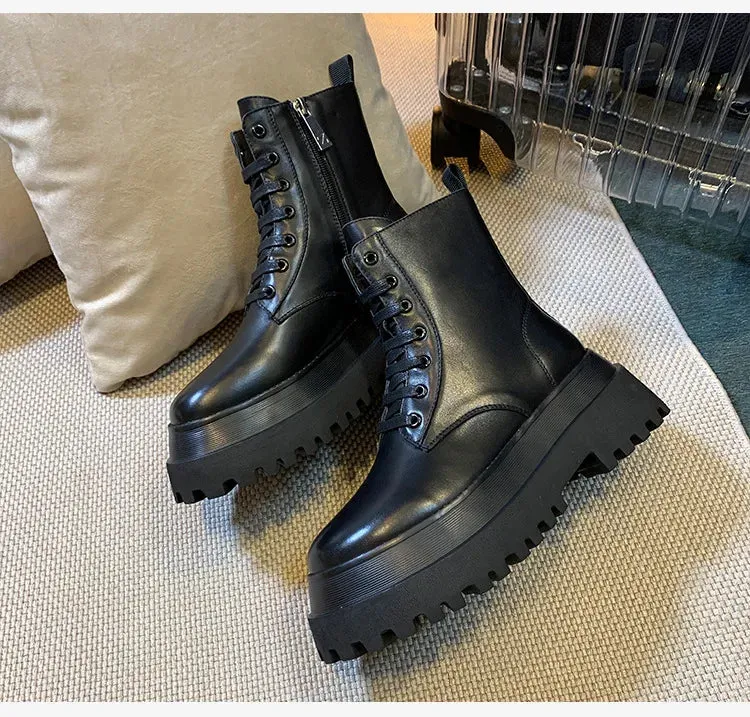 Schwarze Biker Boots für Frauen