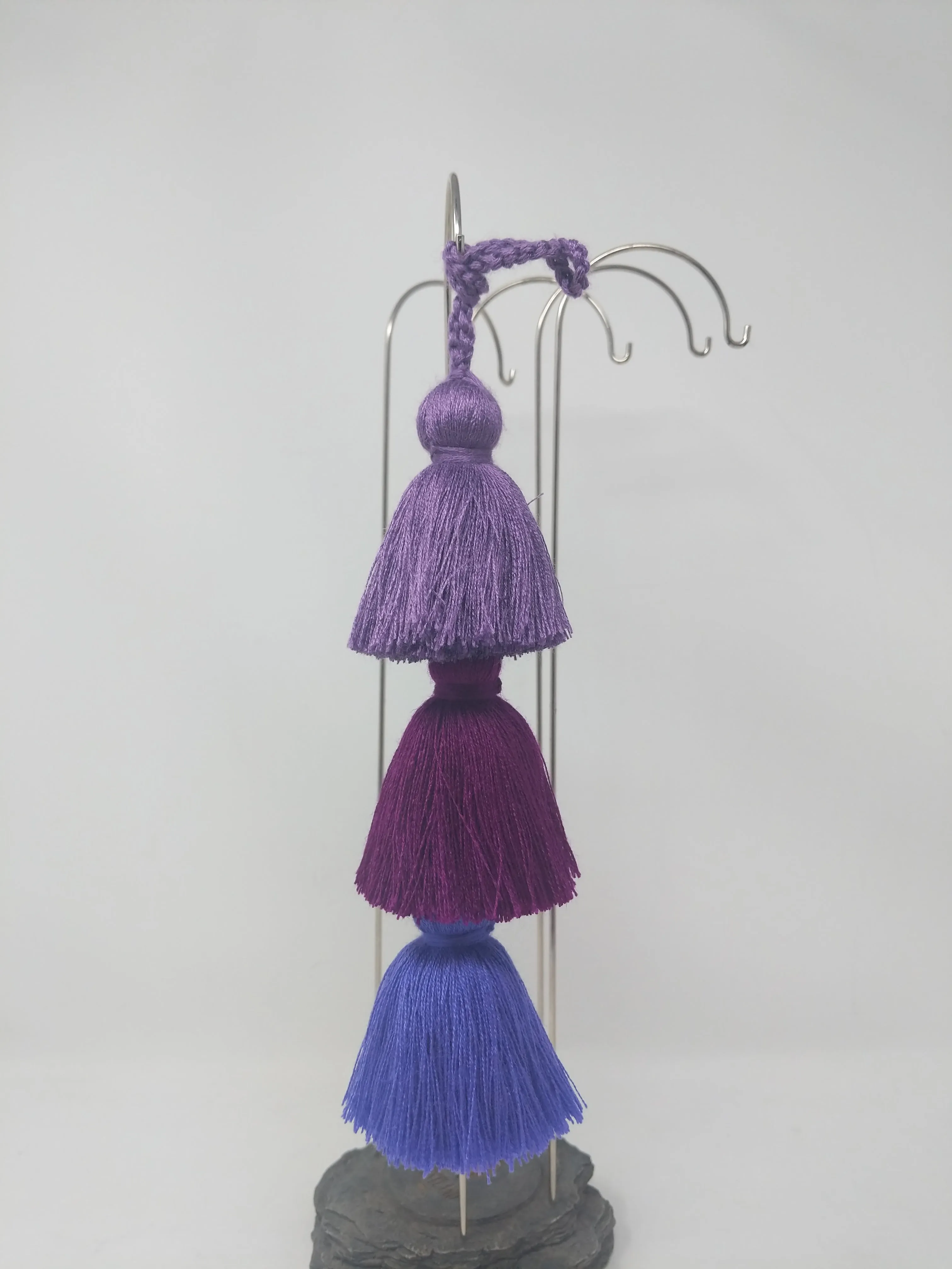 THREE TIER TASSEL DEEP LAVENDER/TYRIAN PURPLE
