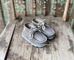 TWISTED X INFANT DRIVING MOCS GREY/LIGHT GREY