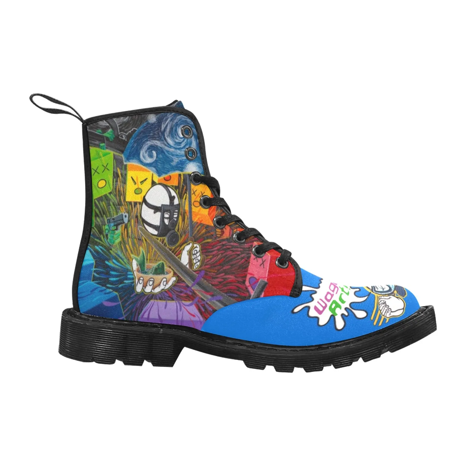 Wage Art with ISH Martin Boots for Men (Black) (Model 1203H)