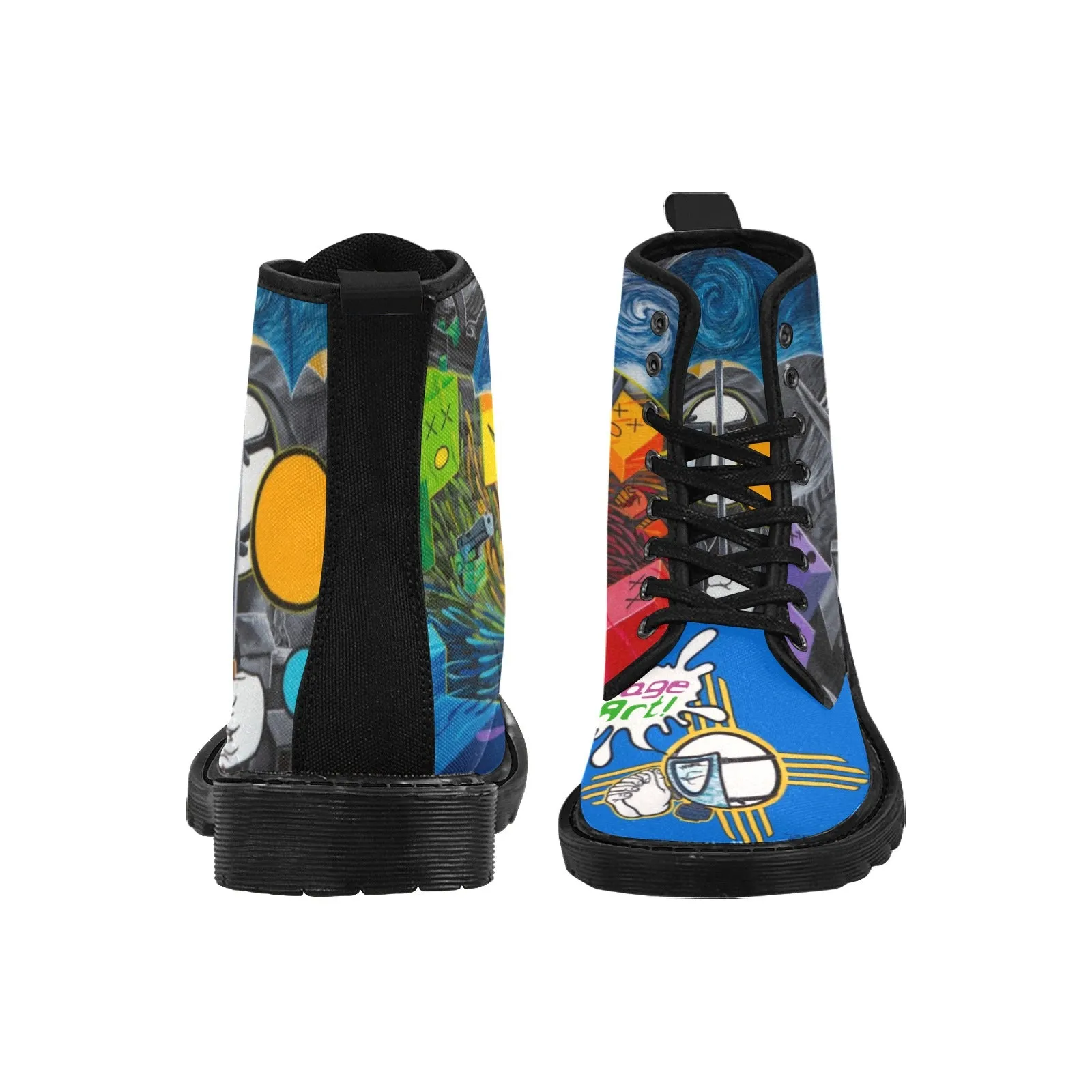 Wage Art with ISH Martin Boots for Men (Black) (Model 1203H)