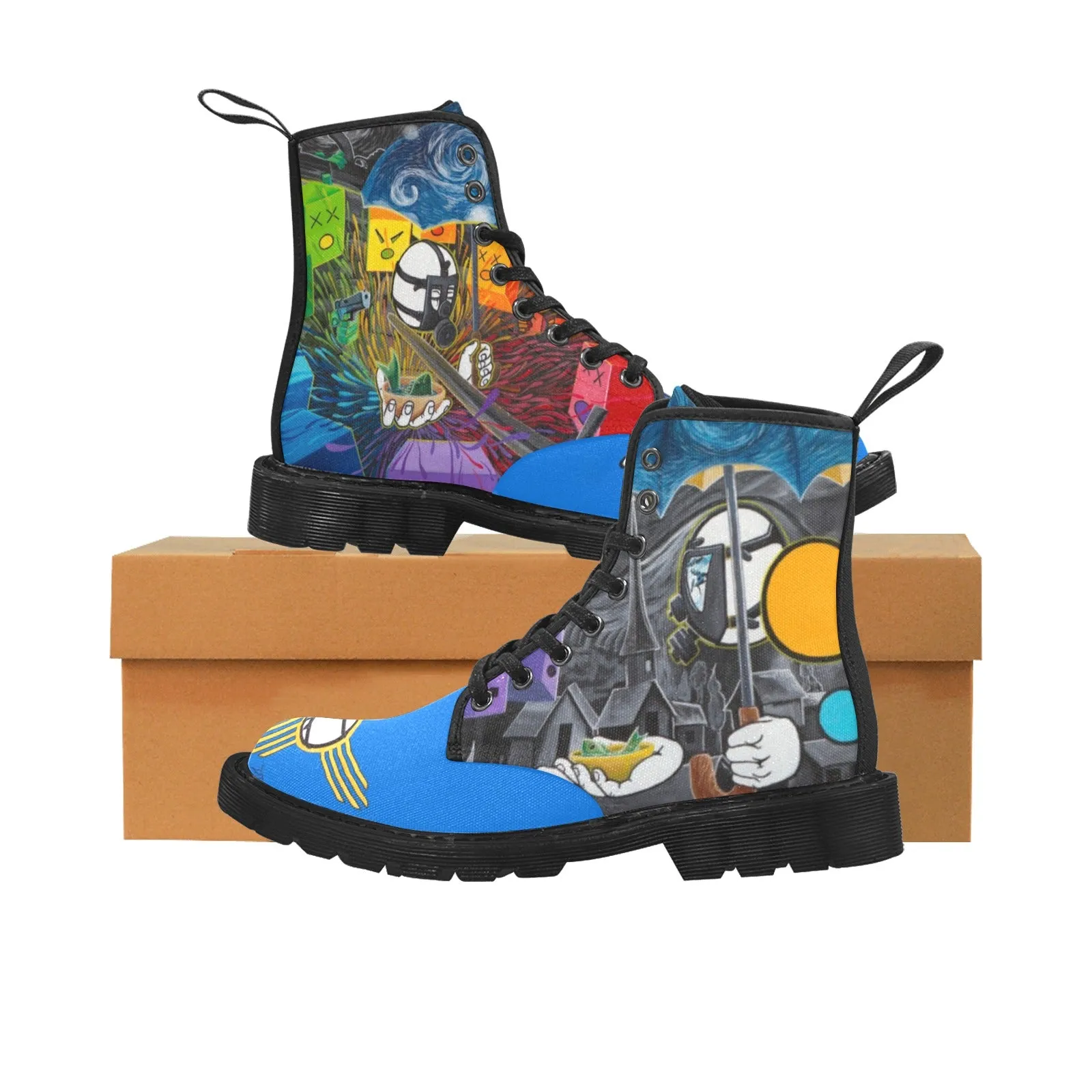 Wage Art with ISH Martin Boots for Men (Black) (Model 1203H)