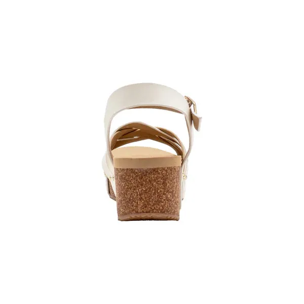 Women's Very Volatile White and Gold Wedges PV1043-PLAT
